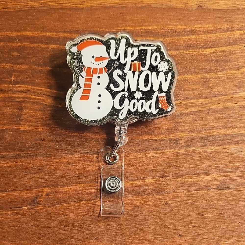 Snowman Badge Reel Holder